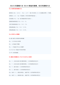 Win10快捷键大全 Win10键盘快捷键、组合快捷键大全