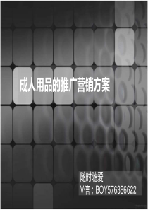 成人用品的营销推广方案