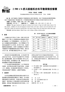 2500th抓斗卸船机台车平衡梁裂纹修复