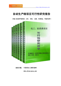 自动生产线项目可行性研究报告范文格式(专业经典案例)