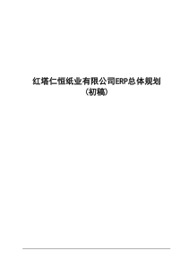 红塔集团ERP系统总体规划