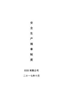 (安全生产规章制度)