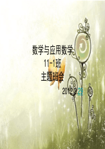2011级数学与应用数学班会ppt