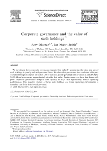 Corporate governance and the value of cash holding
