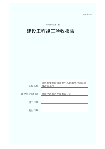 市政基础设施工程竣工验收报告