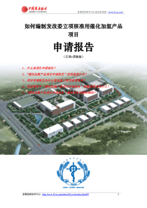 如何编制发改委立项核准用催化加氢产品项目申请报告(立项+贷款版)