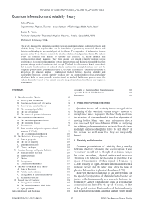 Quantum information and relativity theory