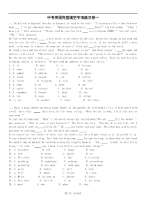 中考英语完型填空专项练习卷一含详细答案