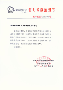 年公司债券信用评级报告