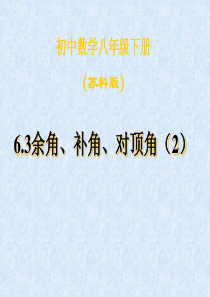 好 6.3余角、补角、对顶角(2)