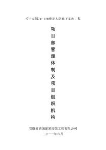 项目管理体制及组织机构
