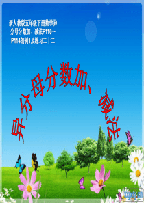 新人教版五年级下册数学异分母分数加减法PPT