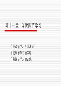 自我调节学习