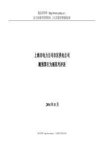 上海市电力公司市区供电公司概预算行为规范考评表