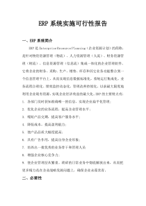 ERP系统实施可行性报告