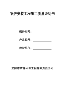 锅炉安装、改造、维修施工记录表