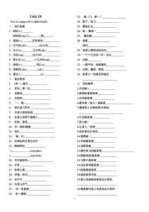 unit10Youre-supposed-to-shake-hands-知识点及单元试题