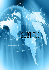 PPT经典模板——蓝色简约大气世界地图背景商务或其他用途PPT模板