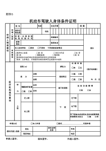 北京-驾照体检表