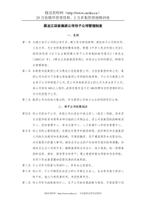 2黑龙江辰能集团公司母子公司管理制度