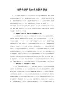 县级电力优质服务