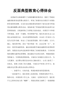 反面典型教育心得体会