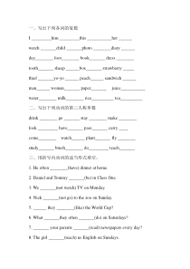 四年级英语语法练习