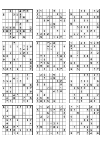 数独题目适中1(3×4)6页