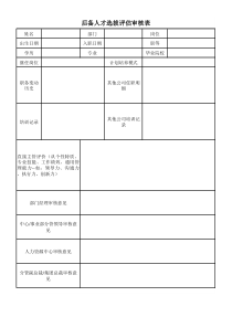 企业人才梯队建设及员工职业规划表