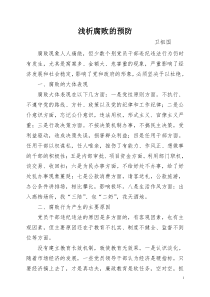 浅析如何做好预防腐败工作(散办卫祖国)