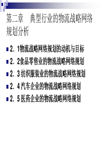 典型行业的物流战略网络规划分析（PPT46页）