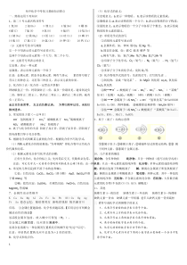 初中化学中考复习基础知识要点