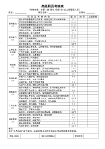 员工绩效考核表格
