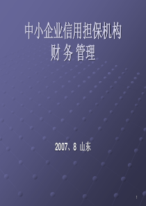 中小企业信用担保机构财务管理-中国中小企业山东网
