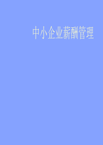 中小企业薪酬管理