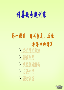 2006年江苏省扬州市九年级物理计算题专题训练第一课时有关密度 压强和浮力的计算 新课标 人教版