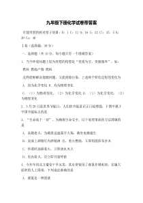 九年级下册化学试卷带答案