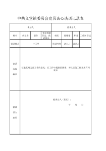 党员谈心谈话记录表