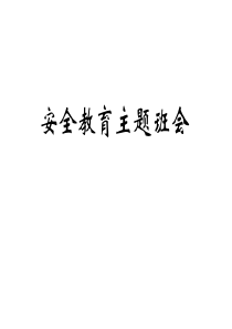 安全教育主题班会安全教育主题班会课件PPT