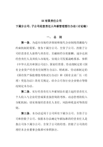 XX有限责任公司子公司经营责任人年薪管理暂行办法(doc 8)