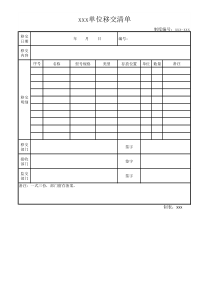 物资、资产、设备类移交清单