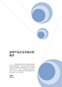 洁净产品行业市场分析报告XXXX