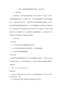 制作并观察植物细胞临时装片教学设计