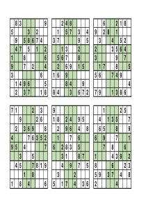 入门级九宫格数独(A4横版直接打印共五张30题)