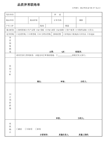 品质异常联络单模板