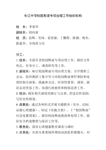 长江中学校园欺凌专项治理工作组织机构