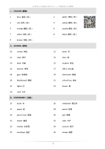 小学英语3-6年级核心单词576个