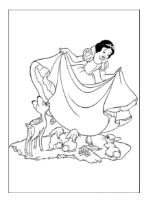 白雪公主简笔涂色画