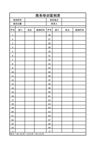 培训员工签到表