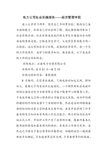 电力公司社会实践报告